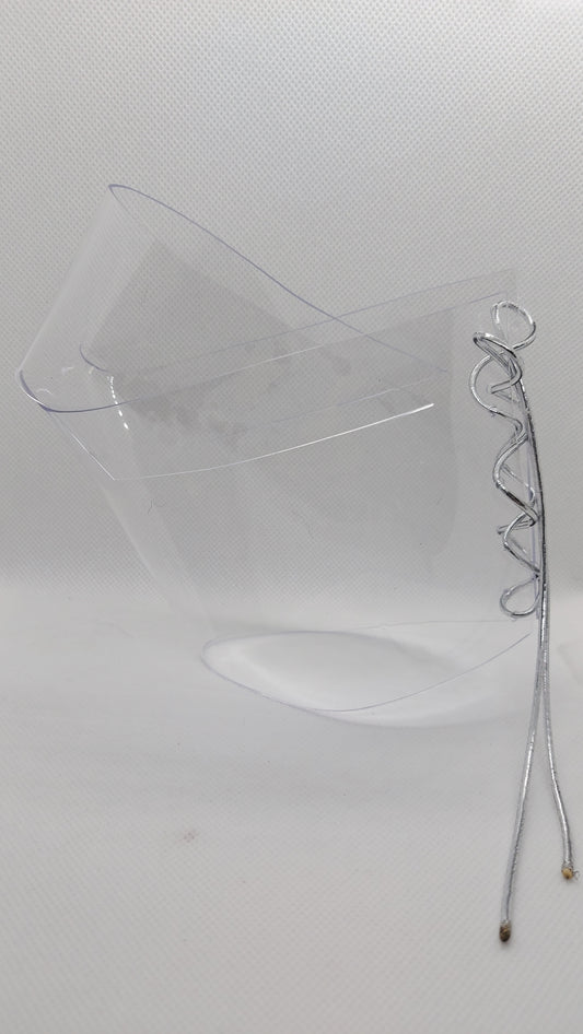 💎Przezroczyste ochraniacze na botki 20cm 🩶srebro🩶